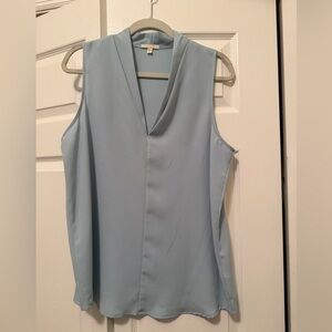 Pleione Light Blue V-Neck Blouse